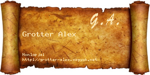 Grotter Alex névjegykártya